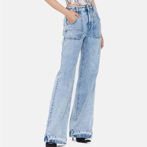 Alessandra Rich High Waisted Denim Flared Leg Trousers Pant Size 25